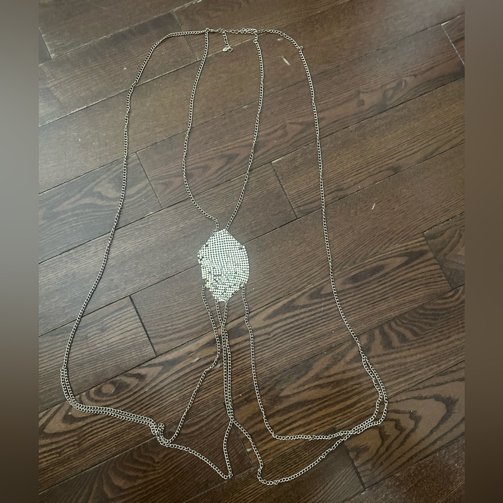 Aldo Silver Body Chain Necklace